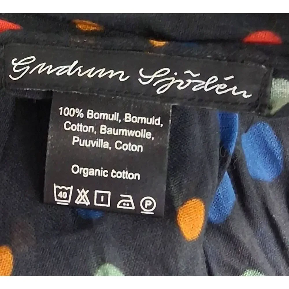 Gudrun sjoden womens long organic cotton scarf green orange black lightweight